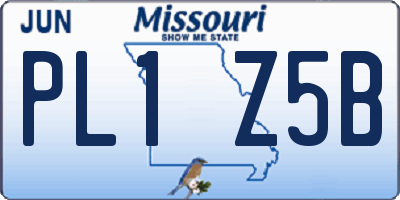 MO license plate PL1Z5B
