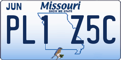 MO license plate PL1Z5C