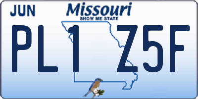 MO license plate PL1Z5F