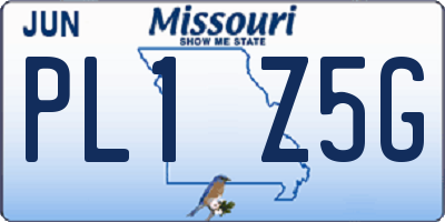 MO license plate PL1Z5G