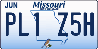 MO license plate PL1Z5H