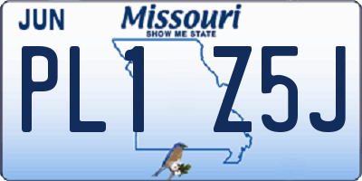MO license plate PL1Z5J