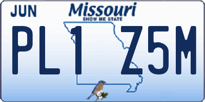 MO license plate PL1Z5M