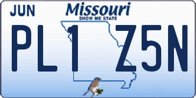 MO license plate PL1Z5N
