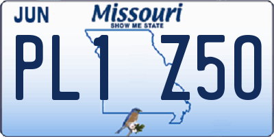 MO license plate PL1Z5O