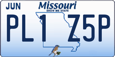 MO license plate PL1Z5P
