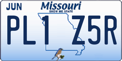 MO license plate PL1Z5R