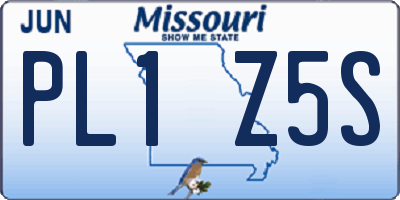 MO license plate PL1Z5S