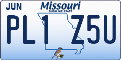 MO license plate PL1Z5U