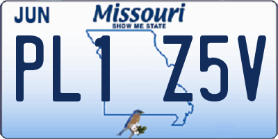 MO license plate PL1Z5V