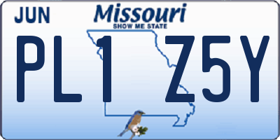 MO license plate PL1Z5Y