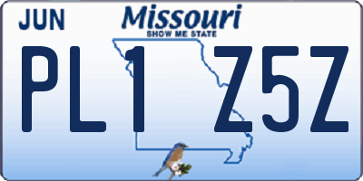 MO license plate PL1Z5Z