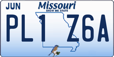 MO license plate PL1Z6A