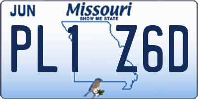 MO license plate PL1Z6D