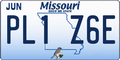 MO license plate PL1Z6E