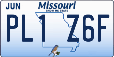 MO license plate PL1Z6F
