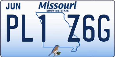 MO license plate PL1Z6G