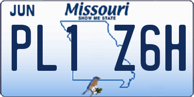MO license plate PL1Z6H