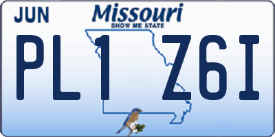 MO license plate PL1Z6I