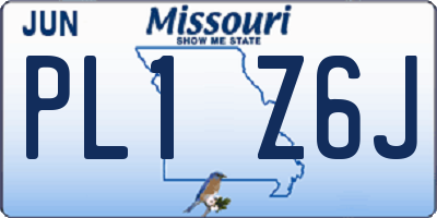 MO license plate PL1Z6J
