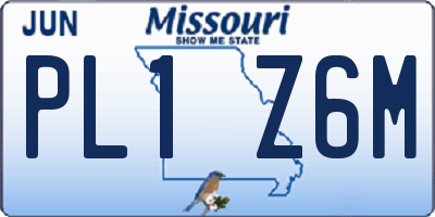 MO license plate PL1Z6M