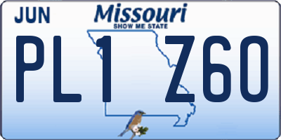 MO license plate PL1Z6O