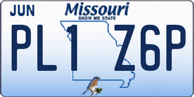 MO license plate PL1Z6P