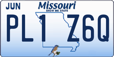 MO license plate PL1Z6Q