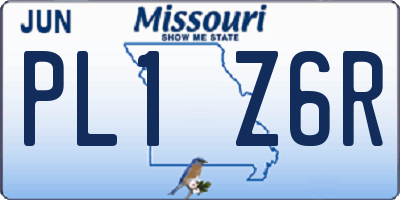 MO license plate PL1Z6R