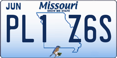 MO license plate PL1Z6S