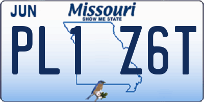 MO license plate PL1Z6T