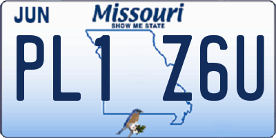 MO license plate PL1Z6U