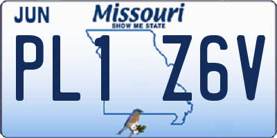 MO license plate PL1Z6V