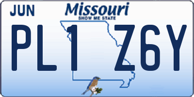 MO license plate PL1Z6Y