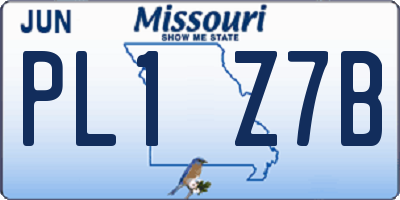 MO license plate PL1Z7B