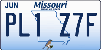 MO license plate PL1Z7F