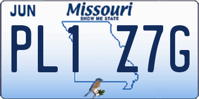 MO license plate PL1Z7G