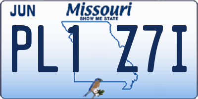 MO license plate PL1Z7I