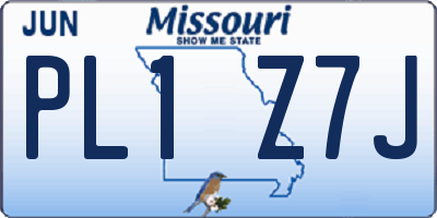 MO license plate PL1Z7J