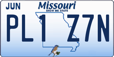 MO license plate PL1Z7N