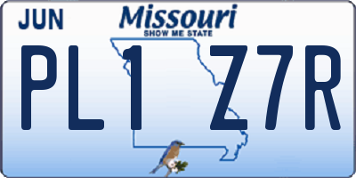 MO license plate PL1Z7R