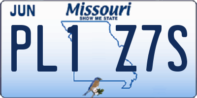 MO license plate PL1Z7S