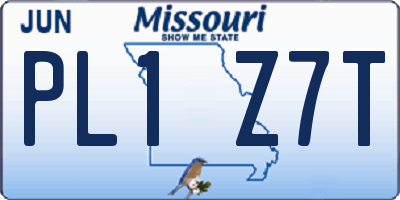 MO license plate PL1Z7T