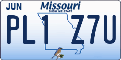 MO license plate PL1Z7U