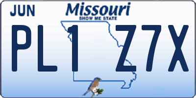 MO license plate PL1Z7X