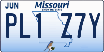 MO license plate PL1Z7Y