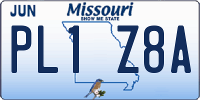 MO license plate PL1Z8A