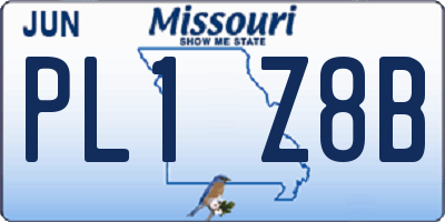 MO license plate PL1Z8B