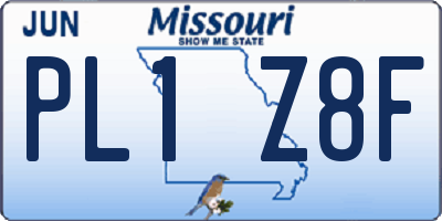 MO license plate PL1Z8F