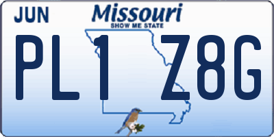 MO license plate PL1Z8G